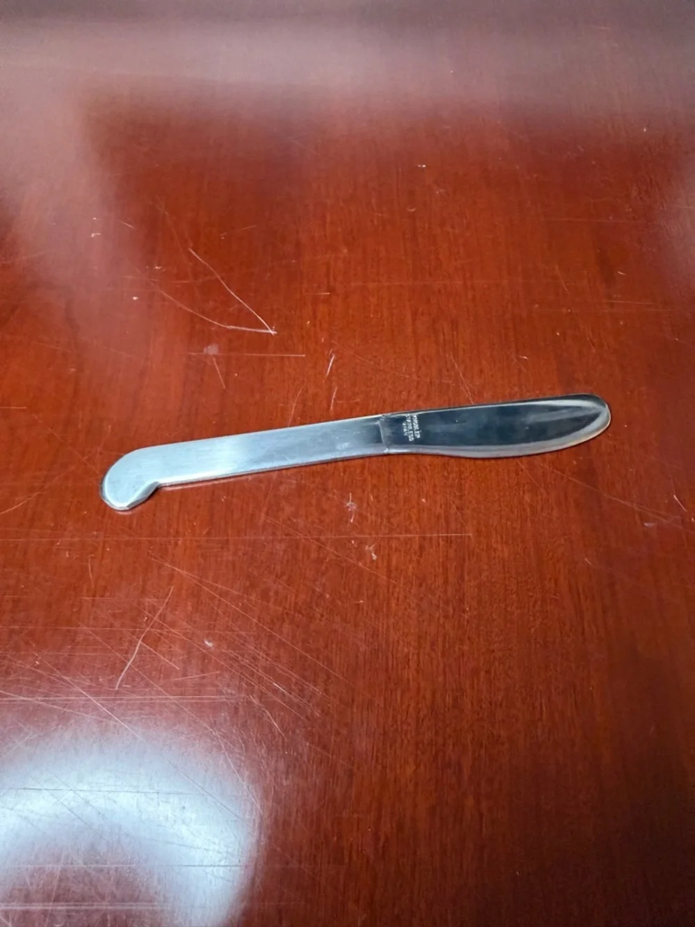 Knobler Stainless Steel Butter Knife Silver Satin Finish Solid Handle Japan